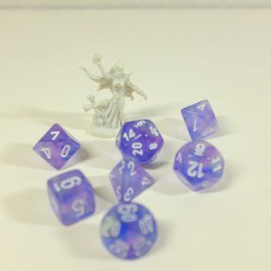 [SOLD] D&D Dice Set with Undead Mage Character Piece